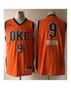 Thunder #9 Serge Ibaka Orange Alternate Stitched NBA Jersey