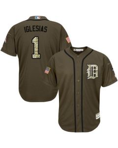 Tigers #1 Jose iglesias Green Salute to Service Stitched MLB Jersey