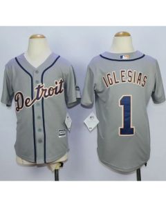 Tigers #1 Jose iglesias Grey Cool Base Stitched Youth MLB Jersey