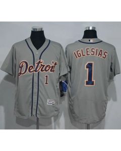 Tigers #1 Jose iglesias Grey Flexbase Authentic Collection Stitched MLB Jersey