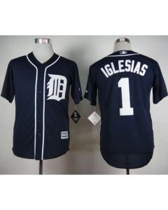 Tigers #1 Jose iglesias Navy Blue Cool Base Stitched MLB Jersey