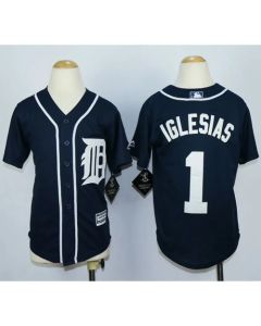 Tigers #1 Jose iglesias Navy Blue Cool Base Stitched Youth MLB Jersey