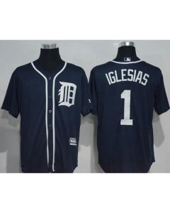 Tigers #1 Jose iglesias Navy Blue New Cool Base Stitched MLB Jersey