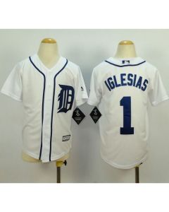 Tigers #1 Jose iglesias White Cool Base Stitched Youth MLB Jersey