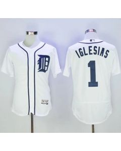Tigers #1 Jose iglesias White Flexbase Authentic Collection Stitched MLB Jersey