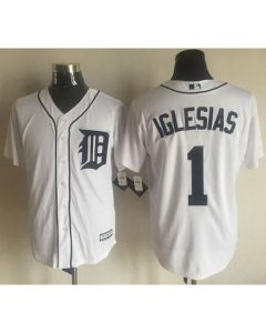 Tigers #1 Jose iglesias White New Cool Base Stitched MLB Jersey