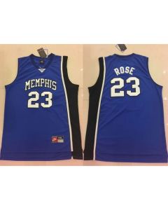 Tigers #23 Derrick Rose Blue Basketball Stitched NCAA Jersey