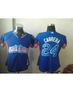 Tigers #24 Miguel Cabrera Blue 2013 All-Star Women's Stitched MLB Jersey