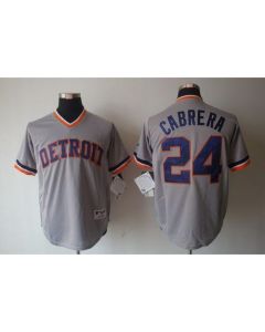 Tigers #24 Miguel Cabrera Grey 1970's Turn Back The Clock Stitched MLB Jersey