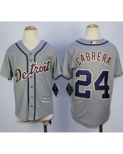 Tigers #24 Miguel Cabrera Grey Cool Base Stitched Youth MLB Jersey
