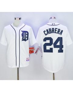 Tigers #24 Miguel Cabrera Stitched White MLB Jersey