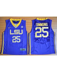 Tigers #25 Ben Simmons Purple Basketball Stitched Youth NCAA Jersey