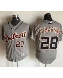 Tigers #28 J. D. Martinez Grey Flexbase Authentic Collection Stitched MLB Jersey
