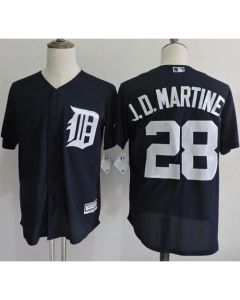 Tigers #28 J. D. Martinez Navy Blue Flexbase Authentic Collection Stitched MLB Jersey