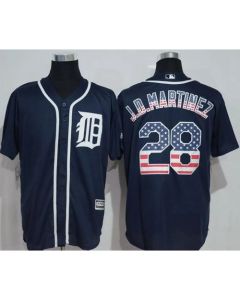 Tigers #28 J. D. Martinez Navy Blue USA Flag Fashion Stitched MLB Jersey
