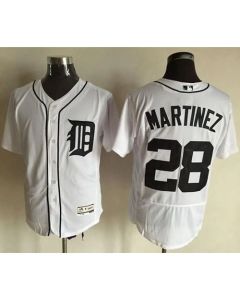 Tigers #28 J. D. Martinez White Flexbase Authentic Collection Stitched MLB Jersey