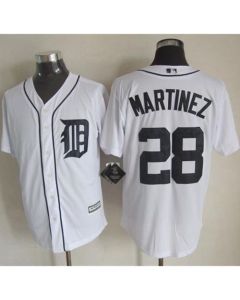 Tigers #28 J. D. Martinez White New Cool Base Stitched MLB Jersey