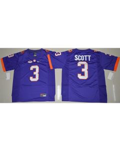 Tigers #3 Artavis Scott Purple Limited Stitched NCAA Jersey