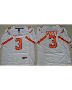 Tigers #3 Artavis Scott White Limited Stitched NCAA Jersey