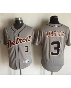 Tigers #3 ian Kinsler Grey Flexbase Authentic Collection Stitched MLB Jersey