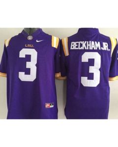 Tigers #3 Odell Beckham Jr Purple Limited Stitched Youth NCAA Jersey