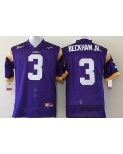 Tigers #3 Odell Beckham Jr Purple Stitched Youth NCAA Jersey