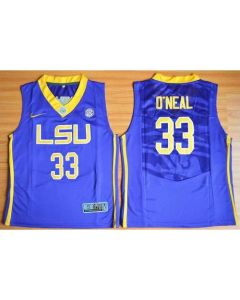Tigers #33 Shaquille O'Neal Purple Basketball Stitched Youth NCAA Jersey