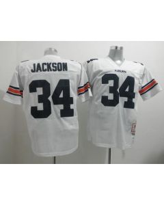 Tigers #34 Bo Jackson White Throwback Stitched NCAA Jersey