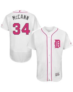 Tigers #34 James McCann White Flexbase Authentic Collection 2016 Mother's Day Stitched MLB Jersey