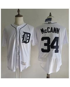 Tigers #34 James McCann White Flexbase Authentic Collection Stitched MLB Jersey