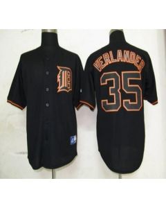 Tigers #35 Justin Verlander Black Fashion Stitched MLB Jersey