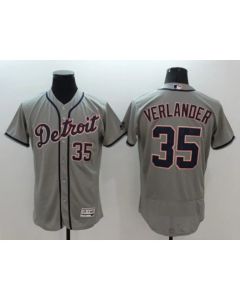Tigers #35 Justin Verlander Grey Flexbase Authentic Collection Stitched MLB Jersey