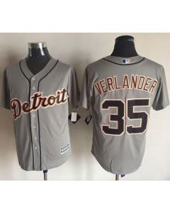 Tigers #35 Justin Verlander Grey New Cool Base Stitched MLB Jersey