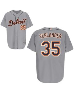 Tigers #35 Justin Verlander Grey Stitched MLB Jersey