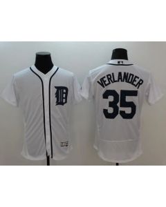 Tigers #35 Justin Verlander White Flexbase Authentic Collection Stitched MLB Jersey
