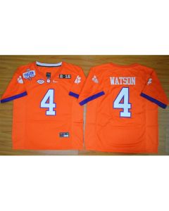 Tigers #4 Deshaun Watson Orange 2016 National Championship Stitched NCAA Jersey