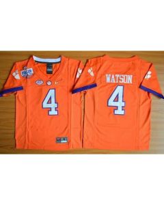 Tigers #4 Deshaun Watson Orange 2016 National Championship Stitched Youth NCAA Jersey