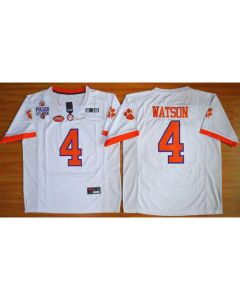 Tigers #4 Deshaun Watson White 2016 National Championship Stitched NCAA Jersey