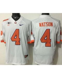 Tigers #4 Deshaun Watson White Limited 2016 College Football Playoff National Championship Patch Stitched NCAA Jersey