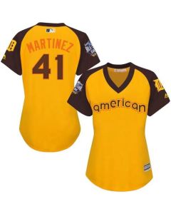 Tigers #41 Victor Martinez Gold 2016 All-Star American League Women's Stitched MLB Jersey
