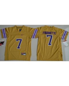 Tigers #7 Leonard Fournette Gridiron Gold Limited Legend Stitched Youth NCAA Jersey