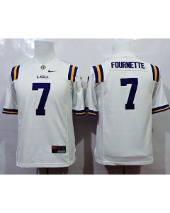Tigers #7 Leonard Fournette White Stitched Youth NCAA Jersey