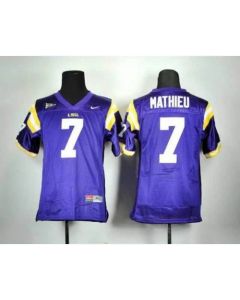 Tigers #7 Tyrann Mathieu Purple Stitched Youth NCAA Jersey