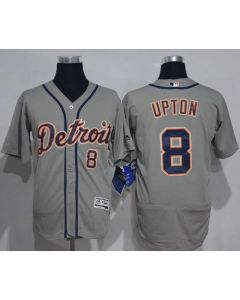 Tigers #8 Justin Upton Grey Flexbase Authentic Collection Stitched MLB Jersey