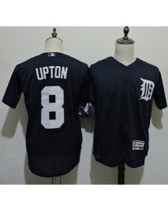 Tigers #8 Justin Upton Navy Blue Flexbase Authentic Collection Stitched MLB Jersey