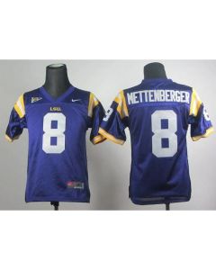 Tigers #8 Zach Mettenberger Purple Stitched Youth NCAA Jersey
