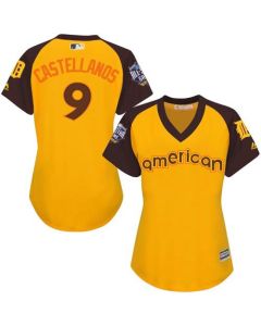 Tigers #9 Nick Castellanos Gold 2016 All-Star American League Women's Stitched MLB Jersey