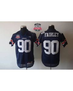 Tigers #90 Fairley Blue 2014 BCS Bowl Patch Stitched NCAA Jersey