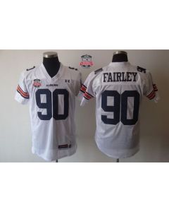 Tigers #90 Fairley White 2014 BCS Bowl Patch Stitched NCAA Jersey