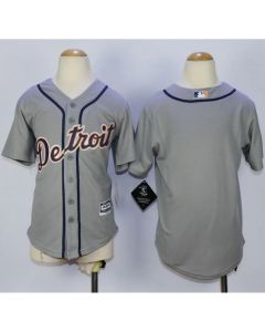 Tigers Blank Grey Cool Base Stitched Youth MLB Jersey